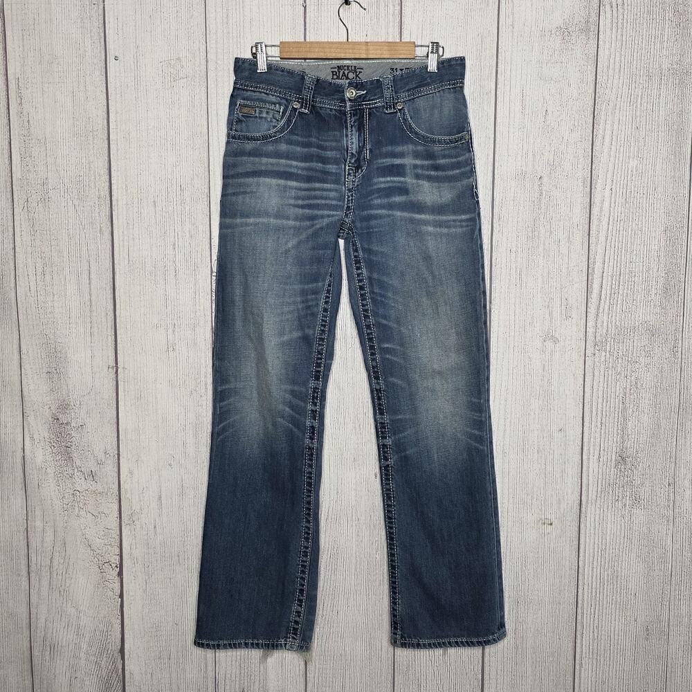 Buckle Black Jeans Mens 31x32 Medium Wash Bootcut Whiskered Denim